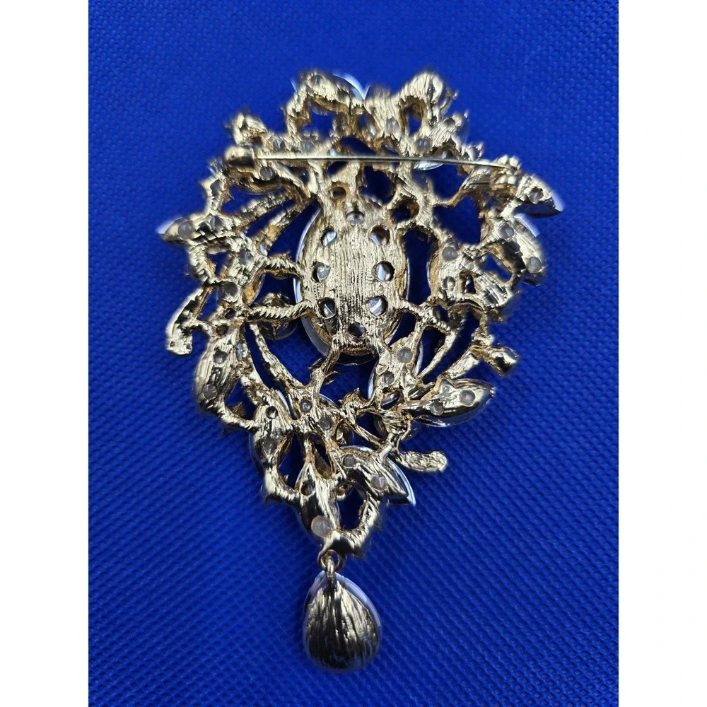 Retro‎ Shiny Glass Rhinestone Alloy Brooch, Exaggerated Coat Accessories Pin